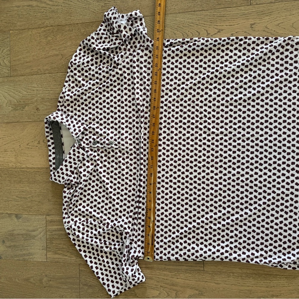 Men's Polka Dot Polo Shirt - Black and White - Picture 7 of 9